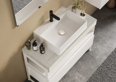 Badella Royal Banyo Dolap Takımı 100cm Beyaz ROYAL 28100 V55 - 3