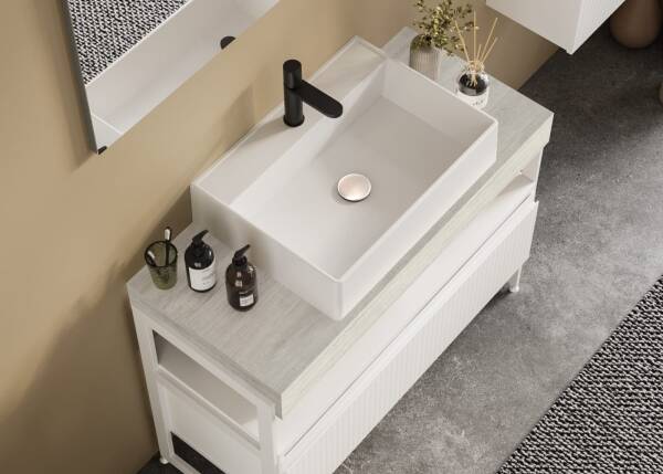 Badella Royal Banyo Dolap Takımı 100cm Beyaz ROYAL 28100 V55 - 3