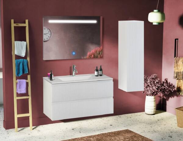Badella Royal Banyo Dolap Takımı 100cm Beyaz ROYAL 55100 V52 - 1