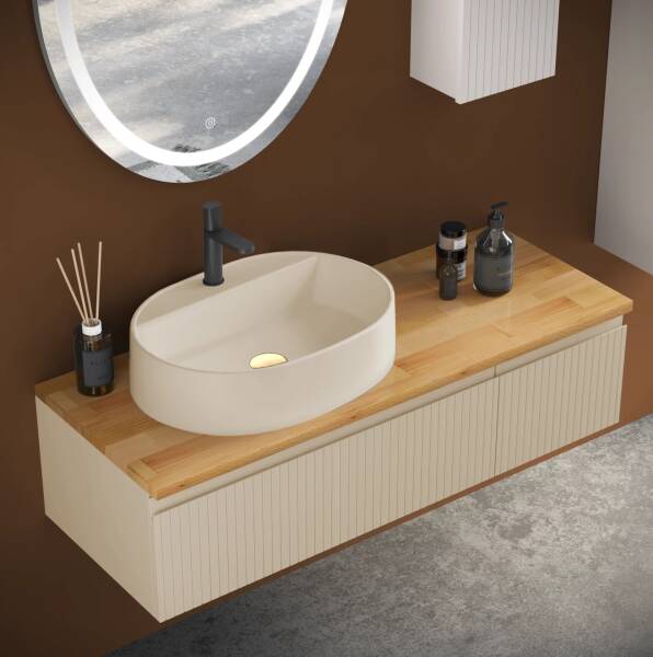 Badella Royal Banyo Dolap Takımı 120cm Kum ROYAL 28120 V55 - 2