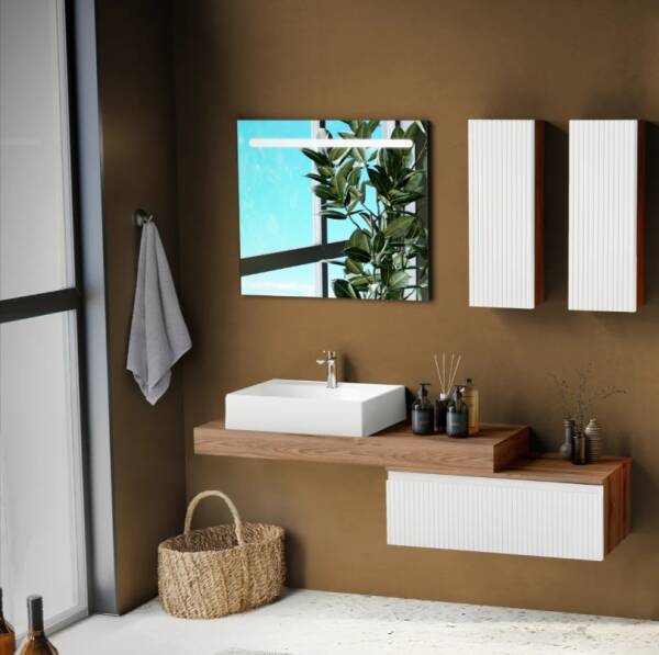Badella Royal Banyo Dolap Takımı 160cm Beyaz-Ud ROYAL 28160 V51 - 1