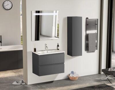 Badella Royal Banyo Dolap Takımı 65cm Antrasit ROYAL 5565 V53 - 1
