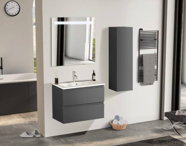 Badella Royal Banyo Dolap Takımı 65cm Antrasit ROYAL 5565 V53 - 1