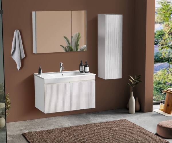 Badella Royal Banyo Dolap Takımı 85cm Beyaz ROYAL 5585 VK51 - 1