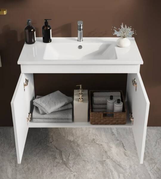 Badella Royal Banyo Dolap Takımı 85cm Beyaz ROYAL 5585 VK51 - 2