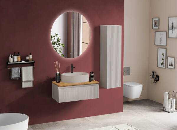 Badella Royal Banyo Dolap Takımı 85cm Kum ROYAL 2885 V51 - 1