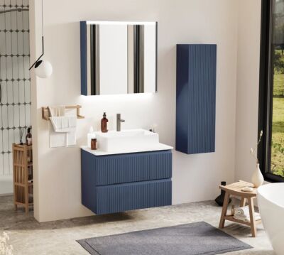 Badella Royal Banyo Dolap Takımı 85cm Lacivert ROYAL 5585 V51 - 1