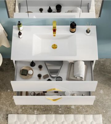 Badella Vesta Banyo Dolap Takımı 100cm Beyaz VESTA 55100 V51 - 2