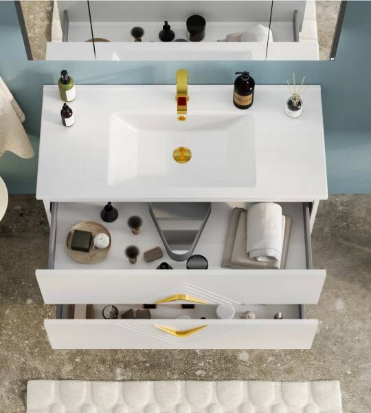 Badella Vesta Banyo Dolap Takımı 100cm Beyaz VESTA 55100 V51 - 2