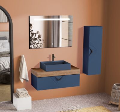 Badella Vesta Banyo Dolap Takımı 100cm Lacivert VESTA 28100 V53 - 1