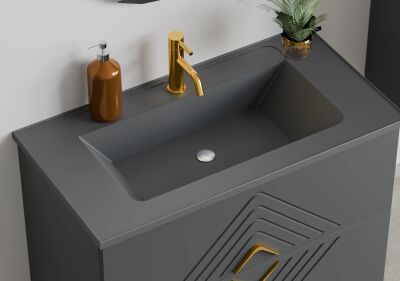 Badella Vesta Banyo Dolap Takımı 85cm Antrasit VESTA 5585 V53 - 2