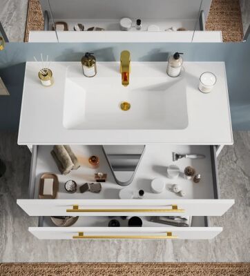 Badella Mona Banyo Dolap Takımı 100cm Beyaz MONA 55100 V51 - 2