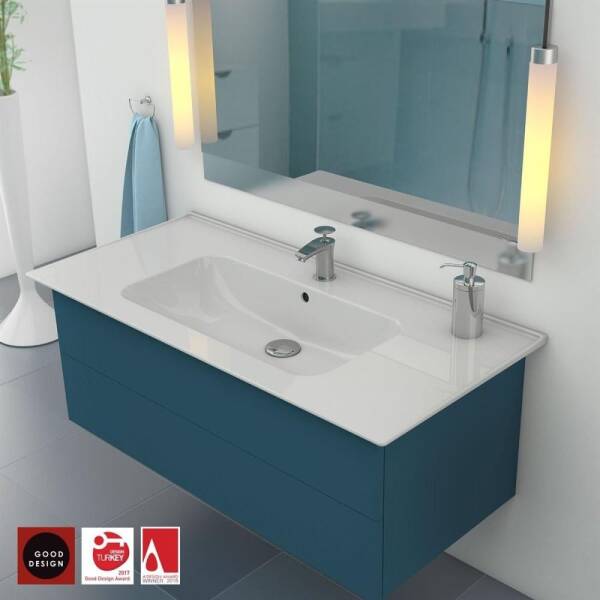Cerastyle Blue Etajerli Lavabo 100x47 cm - 2