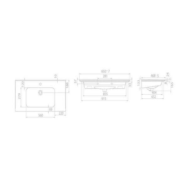 Cerastyle Blue Etajerli Lavabo 100x47 cm - 3