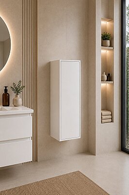 Creavit Alinda Boy Dolabı 135cm Parlak Beyaz - CREAVİT