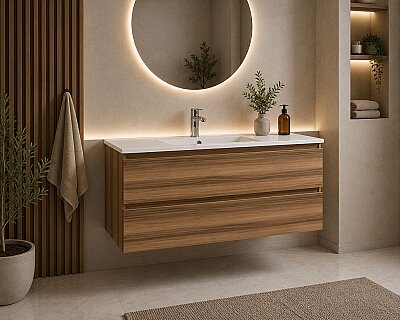 Creavit Alinda Lavabo Dolabı 100 Cm Açık Ceviz - CREAVİT
