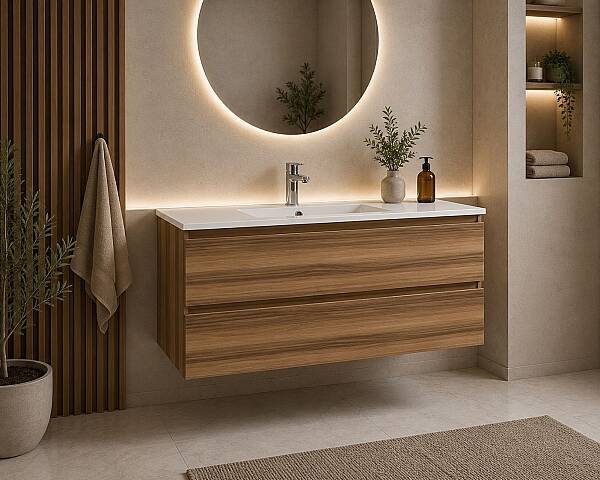 Creavit Alinda Lavabo Dolabı 100 Cm Açık Ceviz - 1
