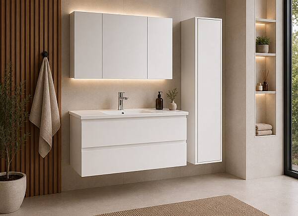 Creavit Alinda Lavabo Dolabı 120 Cm Parlak Beyaz - 1