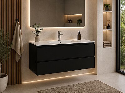 Creavit Alinda Lavabo Dolabı 120 Cm Parlak Siyah - CREAVİT