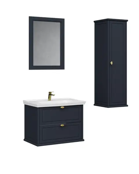 Creavit Antik Çekmeceli Lavabo Dolabı 80 Cm Antrasit - 2