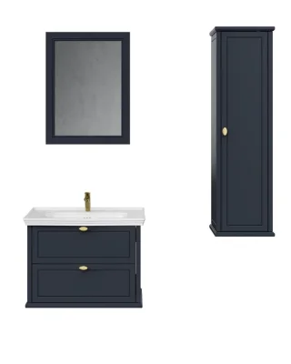 Creavit Antik Çekmeceli Lavabo Dolabı 80 Cm Antrasit - 1