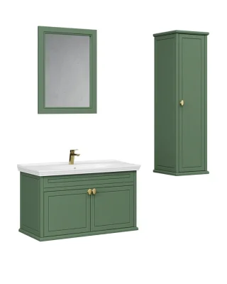 Creavit Antik Kapaklı Lavabo Dolabı 100 Cm Zeytuni - 2