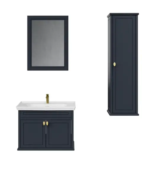 Creavit Antik Kapaklı Lavabo Dolabı 80 Cm Antrasit - 1