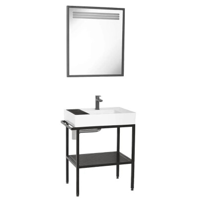 Creavit Arya Lavabo Dolabı 70 cm Siyah - 1