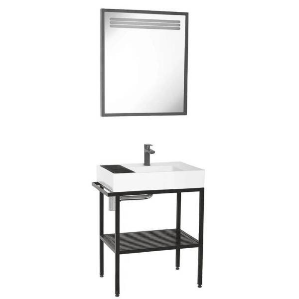 Creavit Arya Lavabo Dolabı 70 cm Siyah - 1