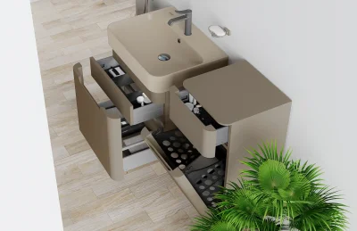 Creavit Colorit Çekmeceli Lavabo Dolabı 60 Cm Mat Cappuccino - 2