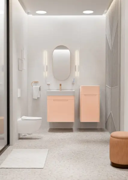 Creavit Colorit Çekmeceli Lavabo Dolabı 60 Cm Şeftali Tüyü - 1