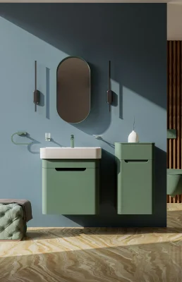 Creavit Colorit Kapaklı Lavabo Dolabı 60 Cm Nil Yeşili - 1