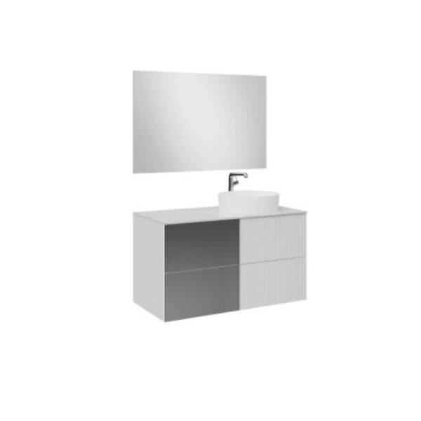 Creavit Duo Lavabo Dolabı 100 Cm Beyaz - 1