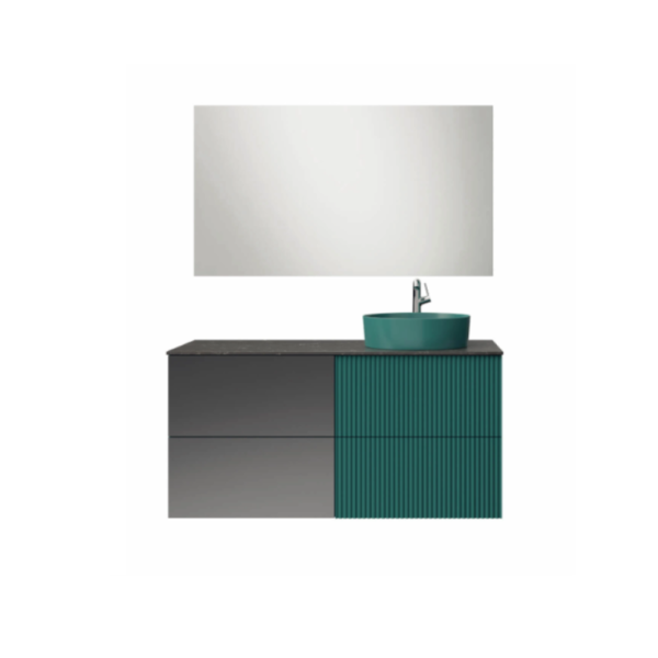 Creavit Duo Lavabo Dolabı 120 Cm Mint Yeşili - 1