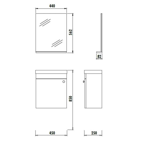 Creavit Elmas Serisi Banyo Dolabı (45cm) - 2