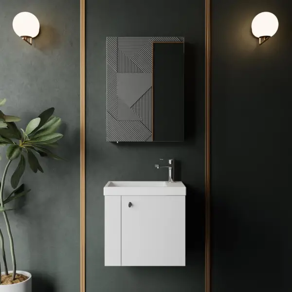 Creavit Forest Lavabo Dolabı 50cm Beyaz - 1