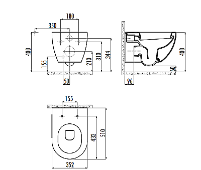 Creavit Free Rim-Off Asma Klozet Mat Cappucino FE320 + Klozet Kapağı - CREAVİT (1)