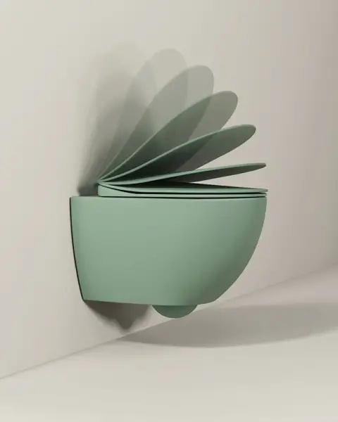 Creavit Free Rim-Off Asma Klozet Nil Yeşili FE322 + Duck Klozet Kapağı - 2