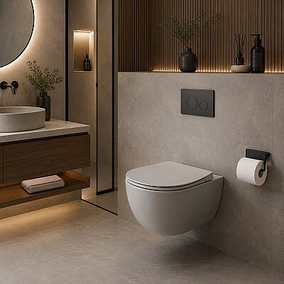 Creavit Free Rim-Off Asma Klozet Cool Grey FE322 + Duck Klozet Kapağı - CREAVİT