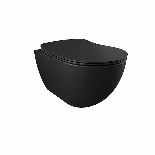 Creavit Free Rim-Off Asma Klozet Mat Siyah FE320 + Klozet Kapağı - 2