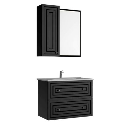 Creavit Kayra Çekmeceli Lavabo Dolabı 80cm Antrasit - 1