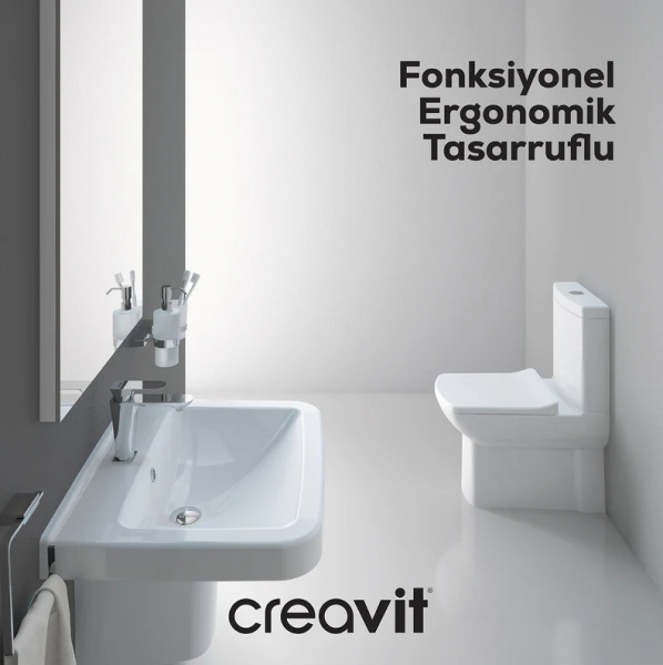 Creavit Lara Duvara Dayalı Klozet Seti LR360 + Lara DP Klozet Kapak - 2