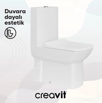 Creavit Lara Duvara Dayalı Klozet Seti LR360 + Lara DP Klozet Kapak - 4