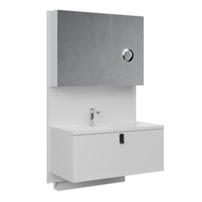 Creavit Level Lavabo Dolabı 100 Cm Beyaz - 1