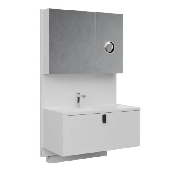 Creavit Level Lavabo Dolabı 100 Cm Beyaz - 1