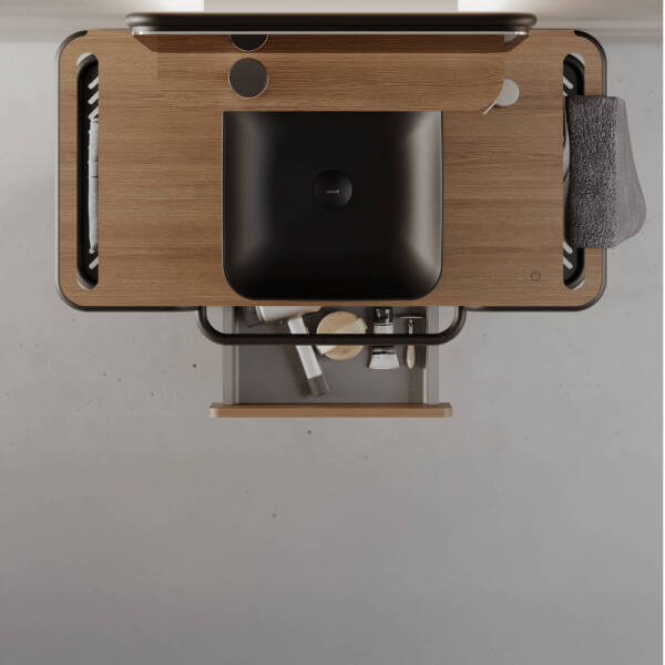 Creavit Loft Lavabo Dolabı (100cm) Meşe - 3