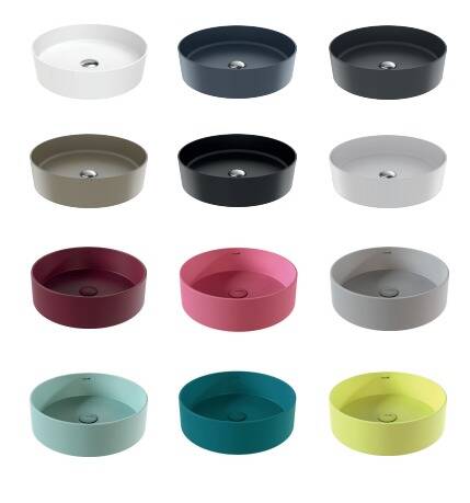 Creavit Loop Yuvarlak Çanak Lavabo Kömür Karası Ø45 cm LP145 - 2