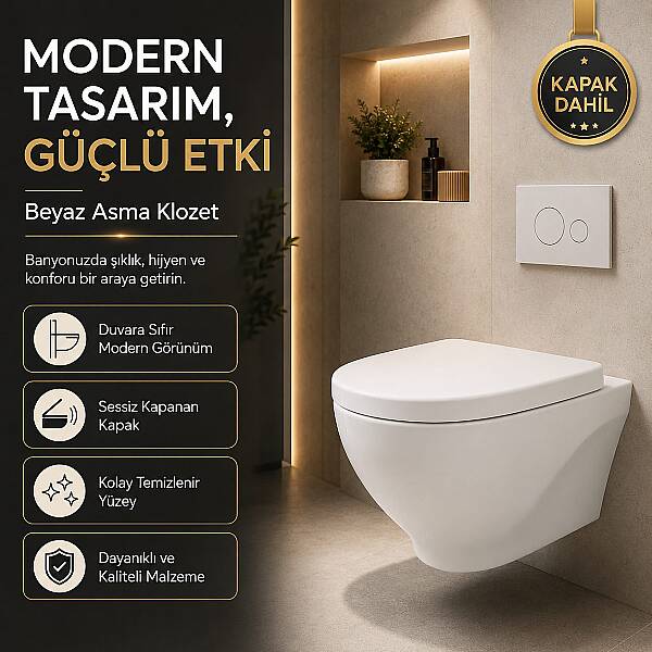 Creavit Mare Rim Off Asma Klozet MA321 + Klozet Kapağı - 1