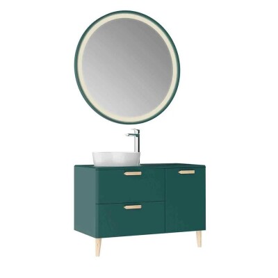 Creavit Patara Lavabo Dolabı 100cm Yeşil - 1