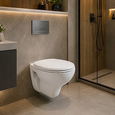 Creavit Perla Asma Klozet Beyaz TP320 + Çınar DP Klozet Kapağı - CREAVİT